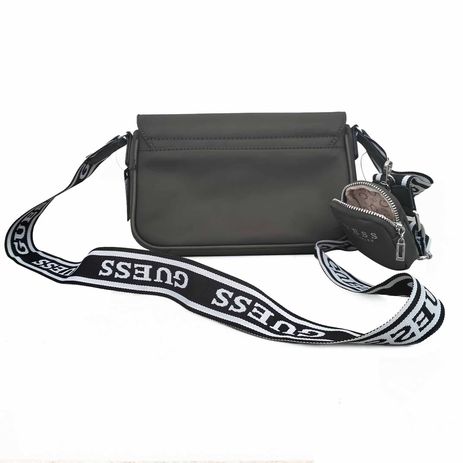 Bolsa Para Dama Guess Original Mini Crossbody Color Verde Olivo
