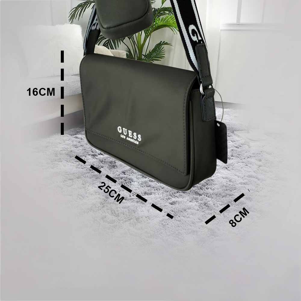 Bolsa Para Dama Guess Original Mini Crossbody Color Verde Olivo