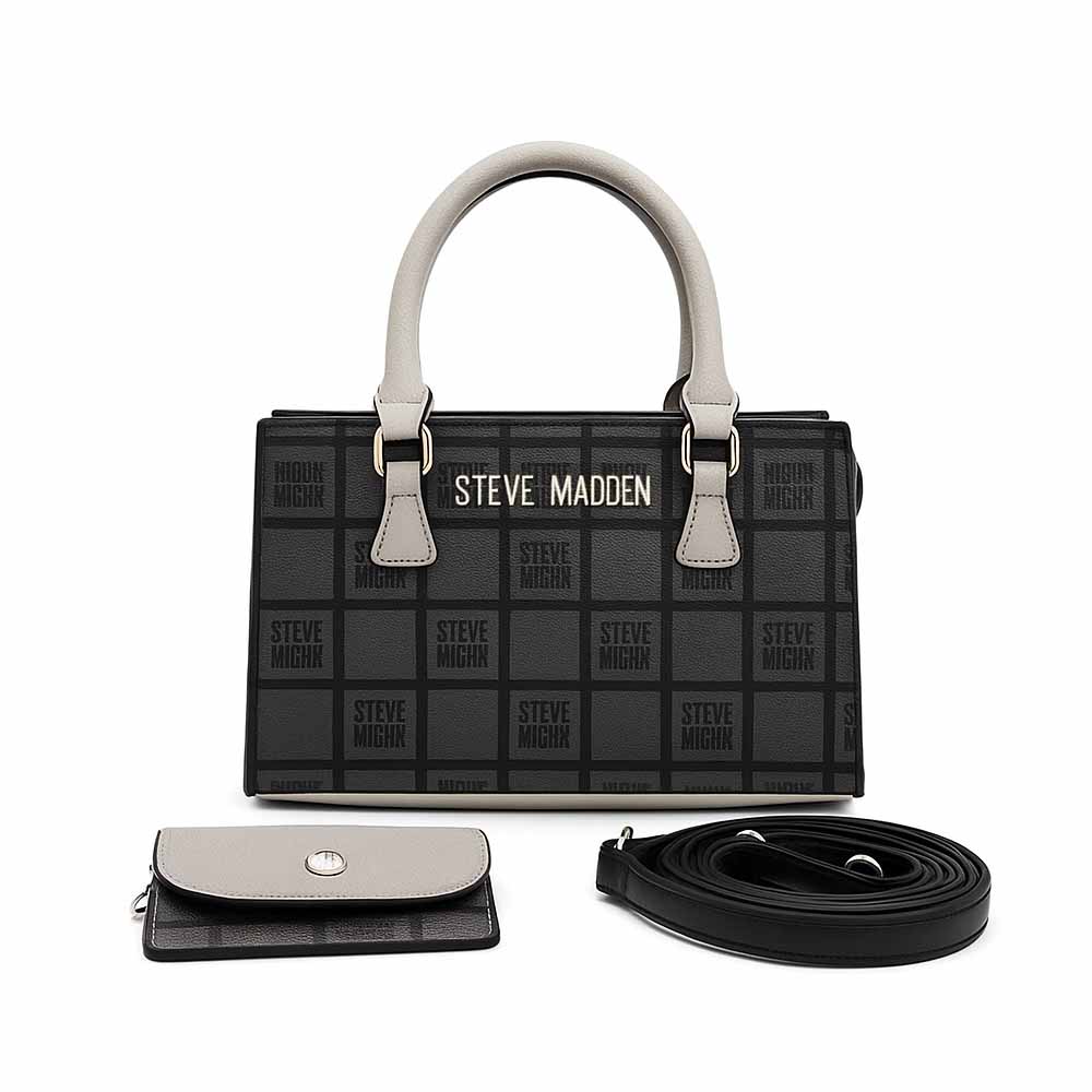 Bolsa Para Dama Steve Madden Satchel Color Gris + Monedero