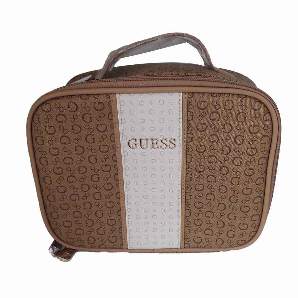 Cosmetiquera Guess Camel Elegante Porta Maquillaje Premium