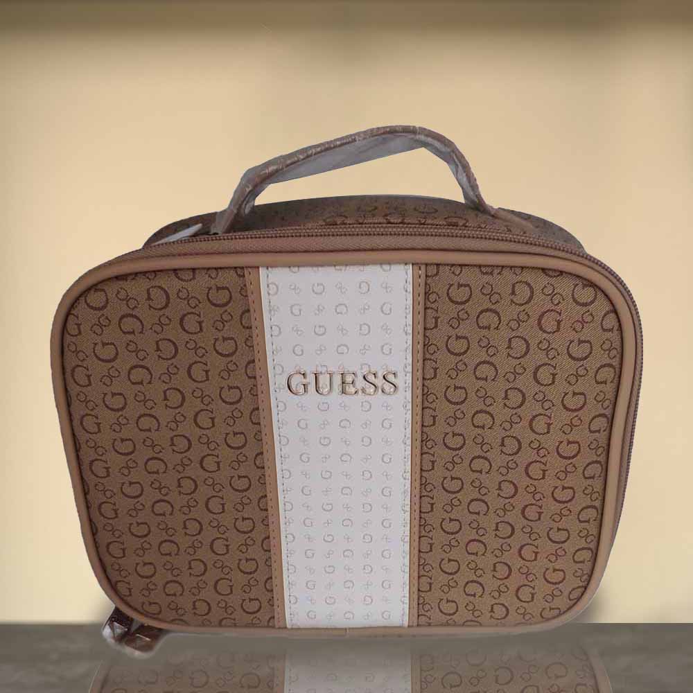 Cosmetiquera Guess Camel Elegante Porta Maquillaje Premium