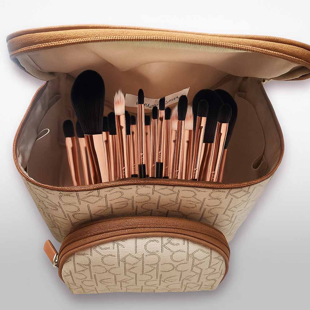 Cosmetiquera Calvin Klein Original Neceser Para Dama Beige Liso