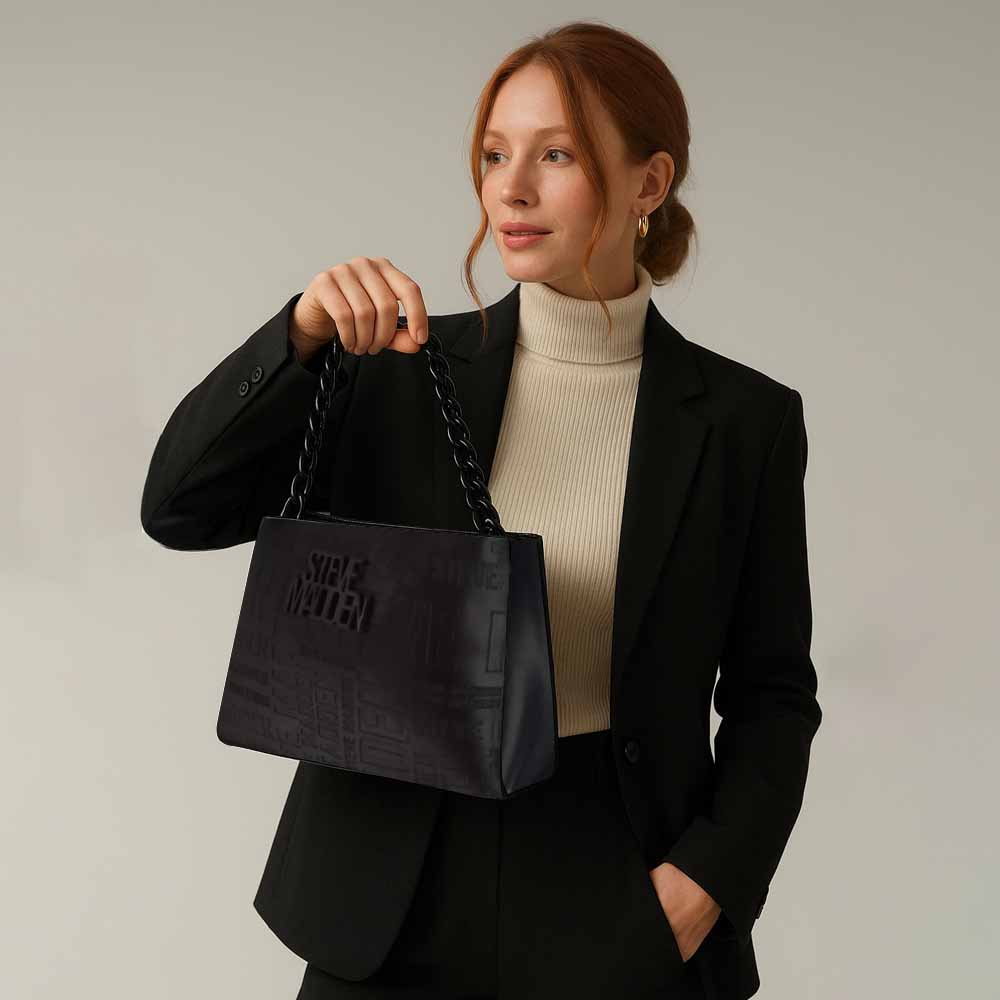 Steve Madden Crossbody Negro + Strap Extra + Monedero Negro