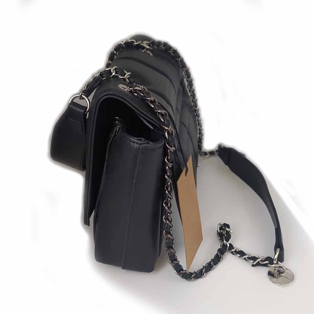 Bolsa Steve Madden Negra Piel Auténtica Elegante Premium