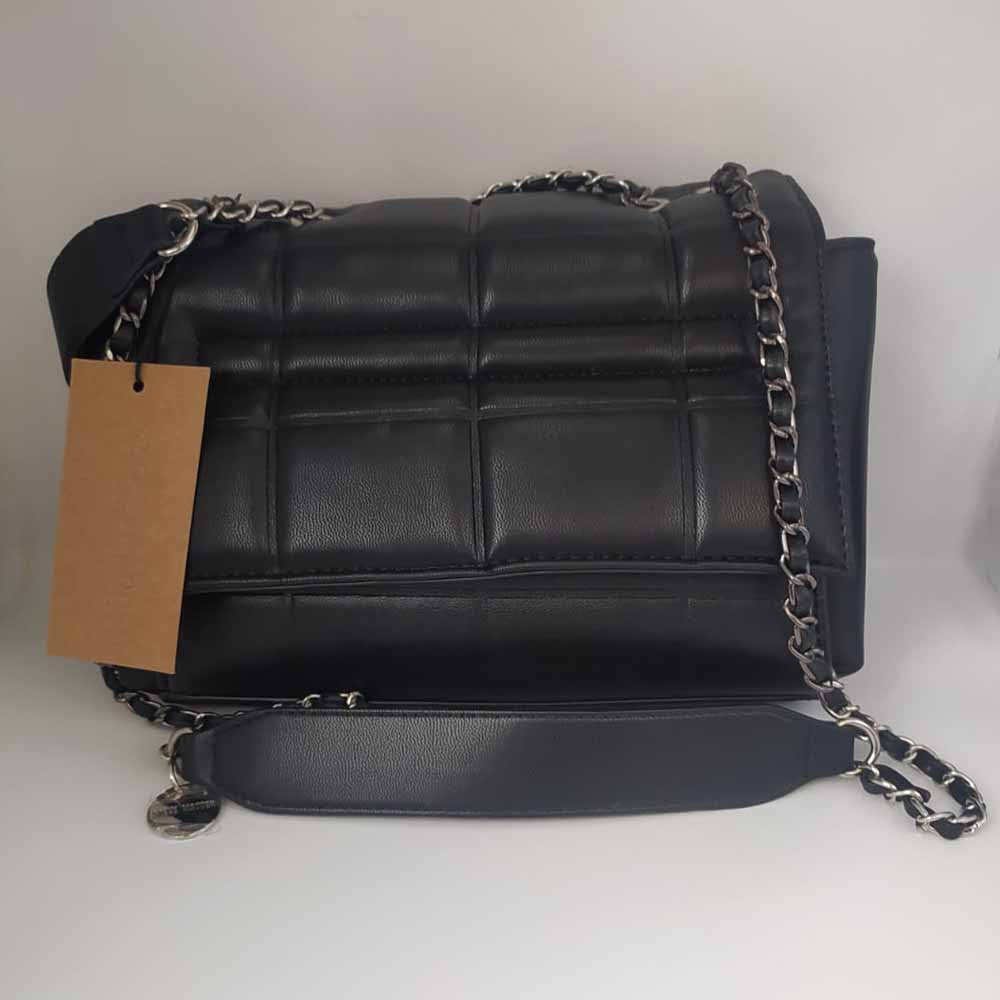 Bolsa Steve Madden Negra Piel Auténtica Elegante Premium