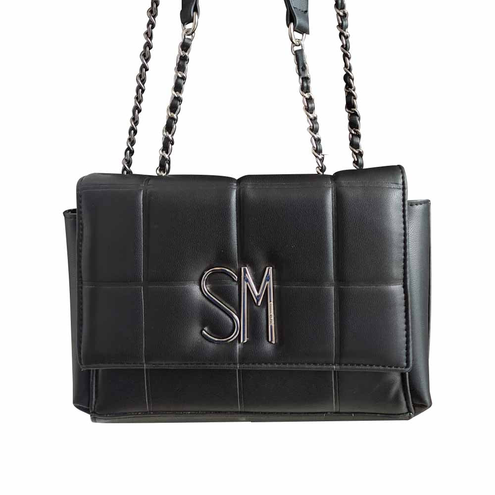 Bolsa Steve Madden Negra Piel Auténtica Elegante Premium