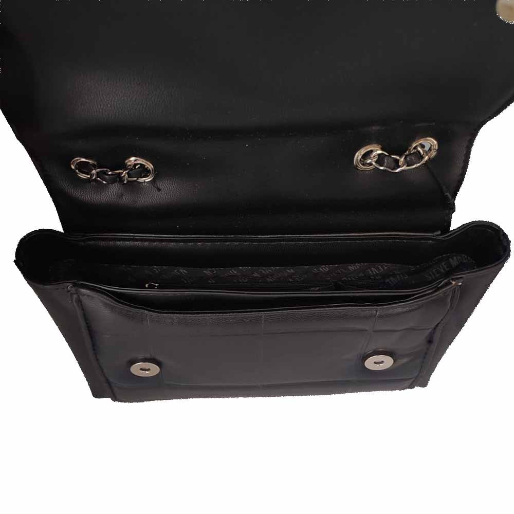 Bolsa Steve Madden Negra Piel Auténtica Elegante Premium